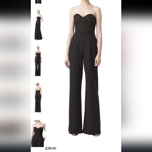 Aijek Faith Embroidered Bustier Jumpsuit In Black Size 2
